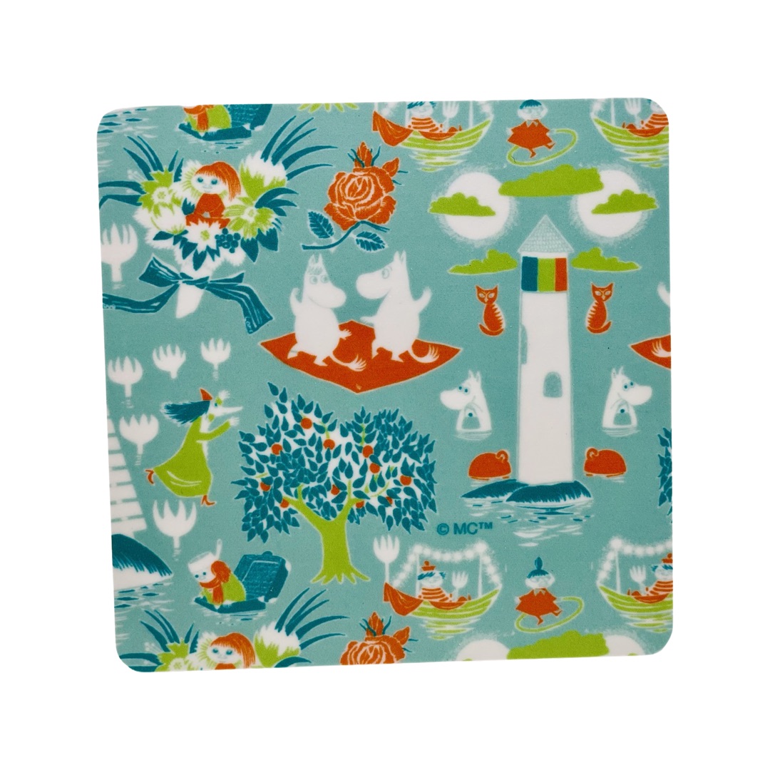 Moomin Glass coaster - Retro Mint Green