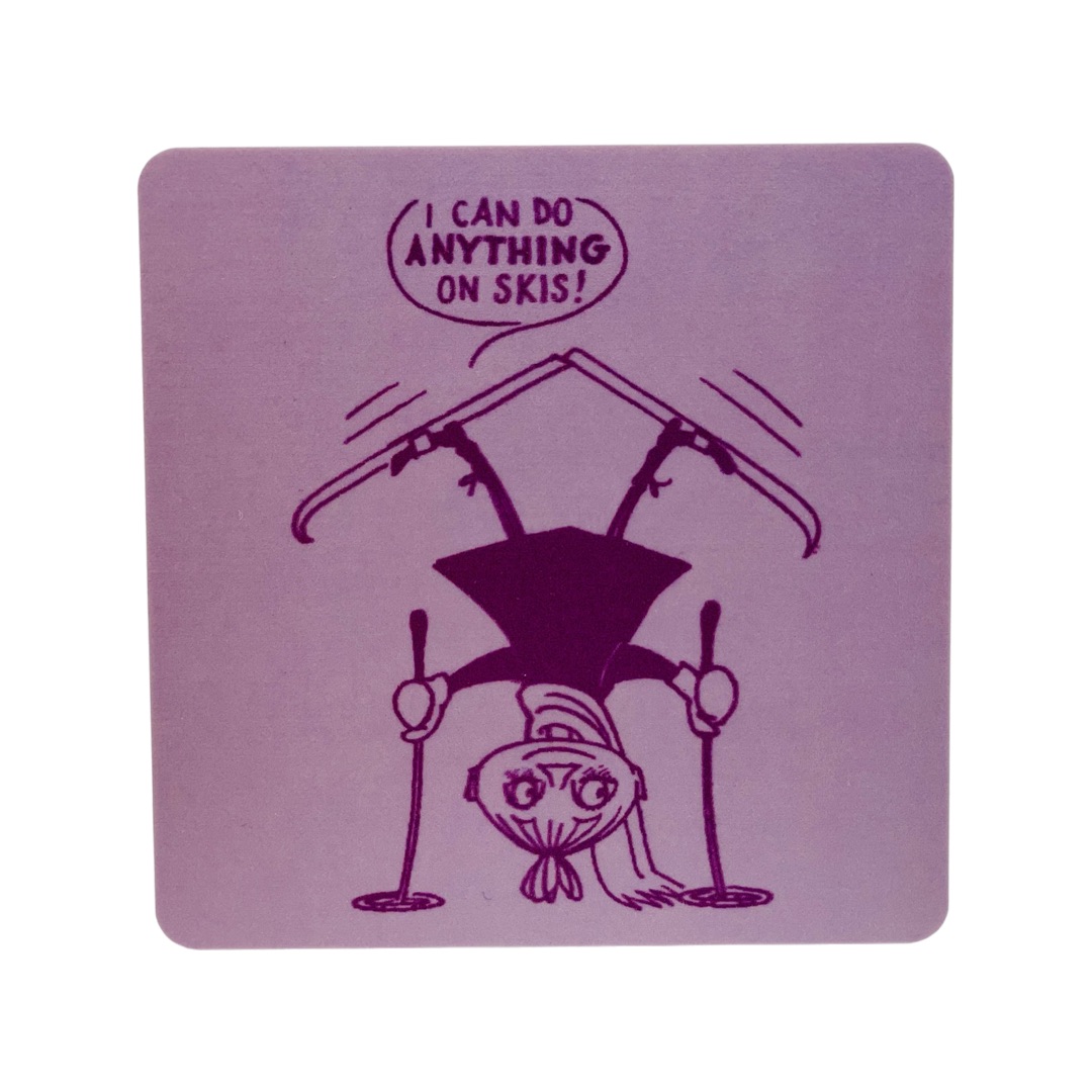 Moomin Glass coaster - Little My on skis