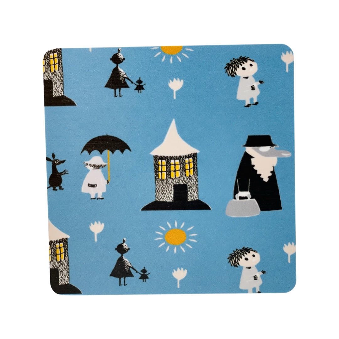 Moomin Glass coaster - Moomin Pattern Blue