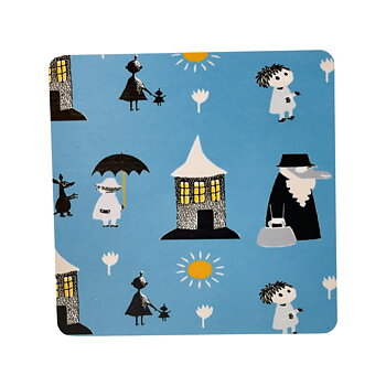 Moomin Glass coaster - Moomin Pattern Blue