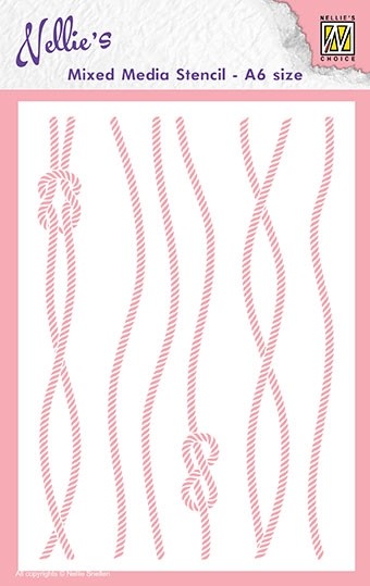 Mixed Media stencil A6 size "rope"