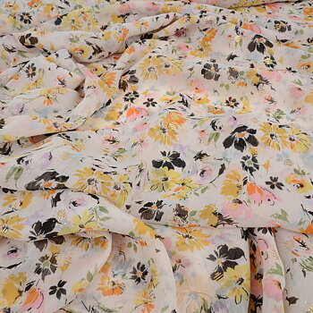 CHIFFON -  FLORALS WHITE