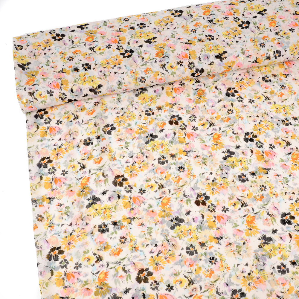 CHIFFON -  FLORALS WHITE - 2