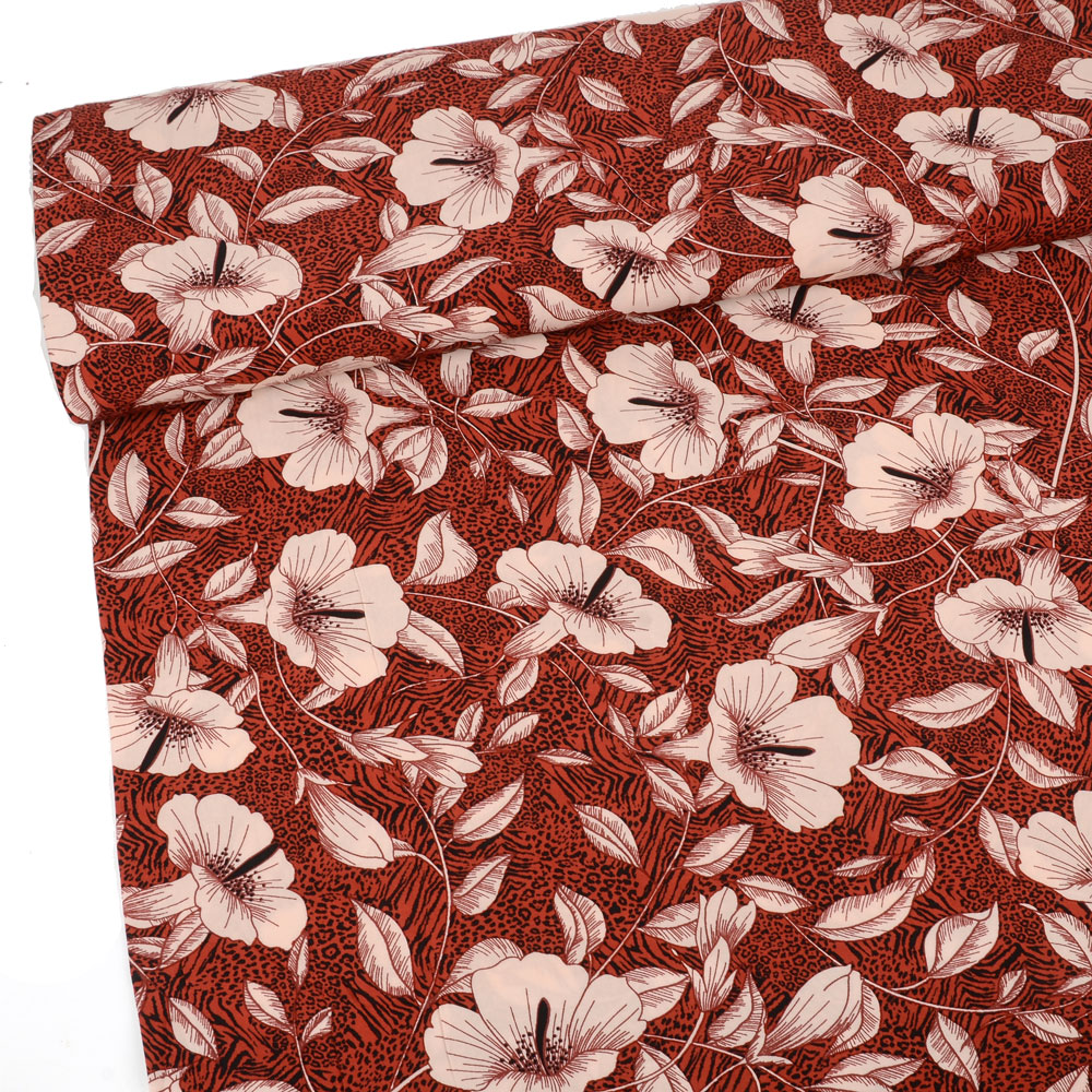 VÄVD VISCOSE -  TROPICAL RED
