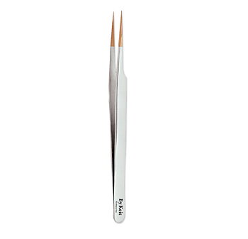 Fine point tweezers with white handle