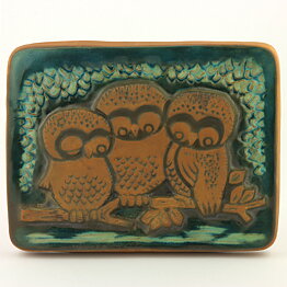 Heartwarming Owls Wall Plaque (Norrmans 1960s) 27 cm