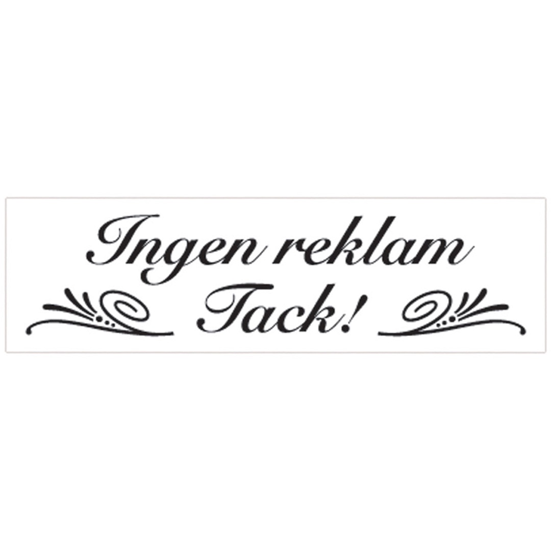 Ingen reklam Tack! - Klisterdekal