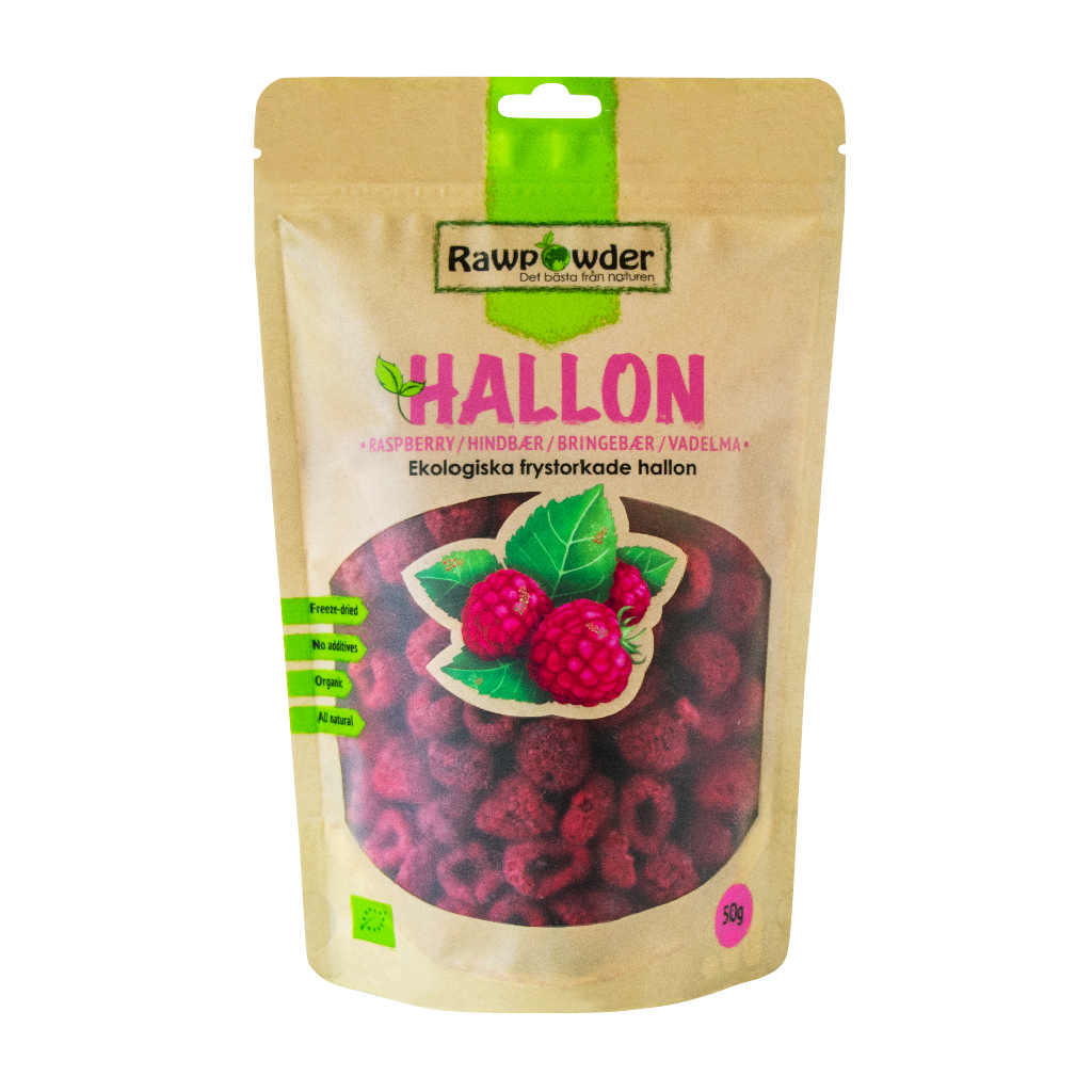 Hallon frystorkade 50g eko