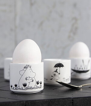 Egg cups Moomin 4 pcs in black/white 