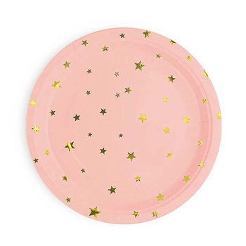 PAPPERSTALLRIKAR | 8-pack | Rosa med guldstjärnor
