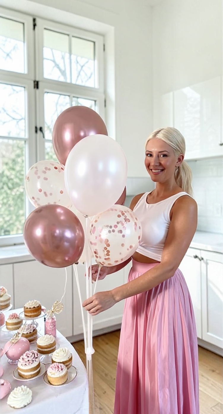 Ballongställ med 7 fästen - 130 cm - 2