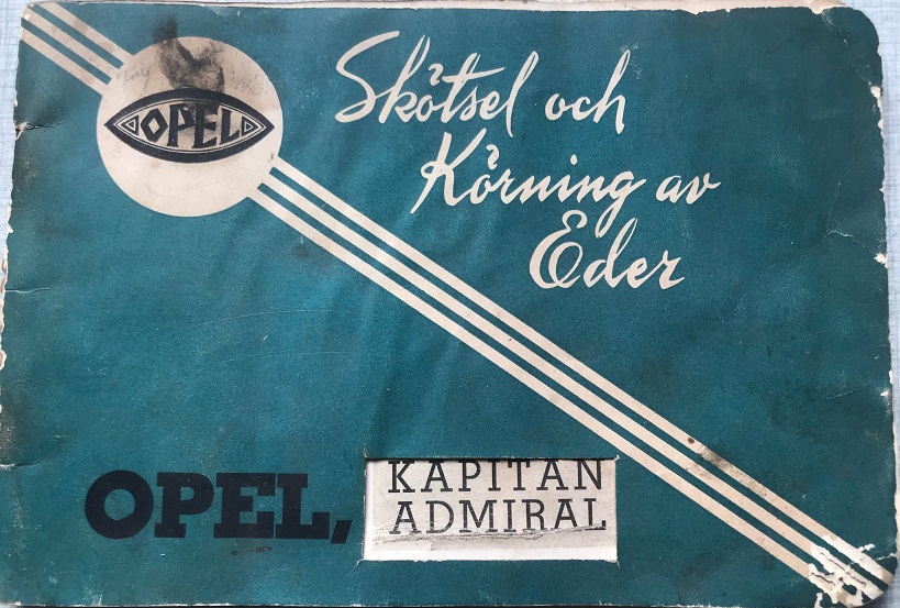 1938 1939 Opel Kapitän & Admiral instruktionsbok svensk