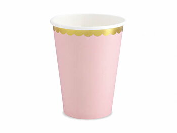 PAPPERSMUGGAR | 6-pack | Rosa med guldkant
