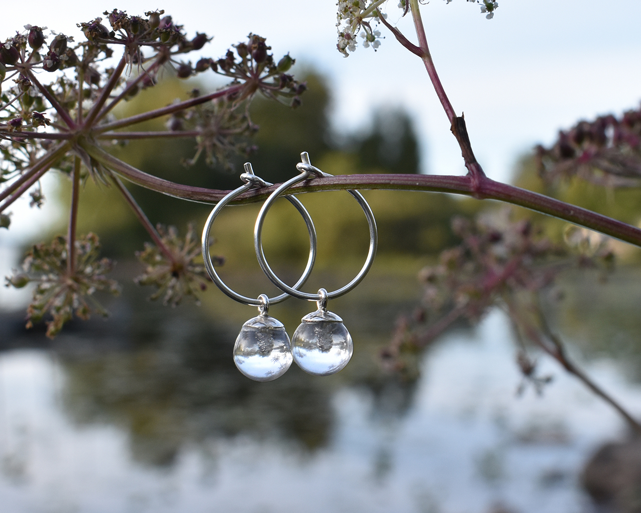 SVALO DROP - earrings in clear glass 15 mm