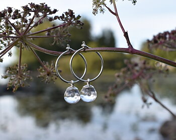 SVALO DROP - earrings in clear glass 15 mm
