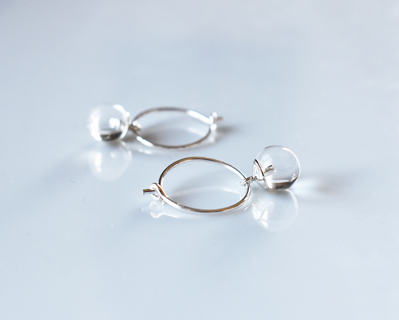 SVALO DROP - earrings in clear glass 15 mm - 3