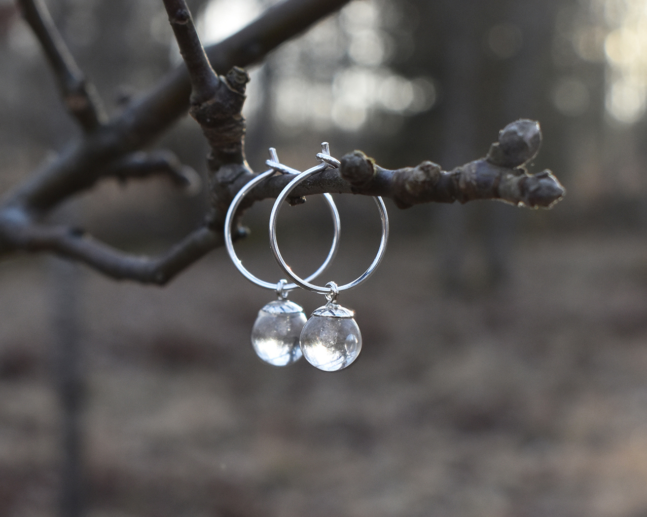 SVALO DROP - earrings in clear glass 15 mm - 2