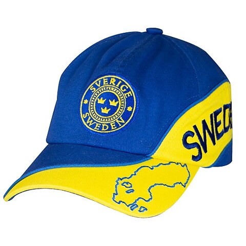 Keps karta Sweden blå och gul 