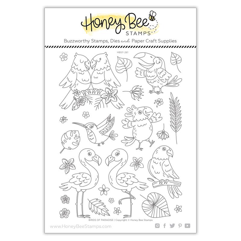 HONEY BEE STAMPS-Birds of Paradise | 6x8 Stampe & Die Set