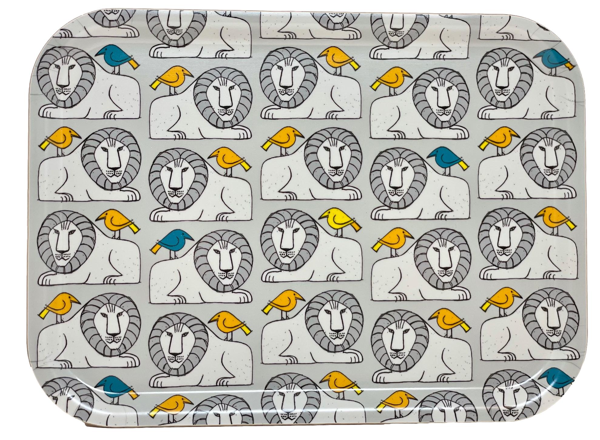 Lisa Larson Bricka 27x20 cm - Lion & Bird Grå
