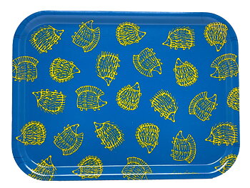 Lisa Larson Bricka 27x20 cm - Little Hedgehogs Blå