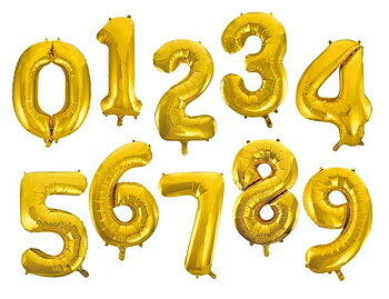 SIFFERBALLONG | 86 cm | Guld