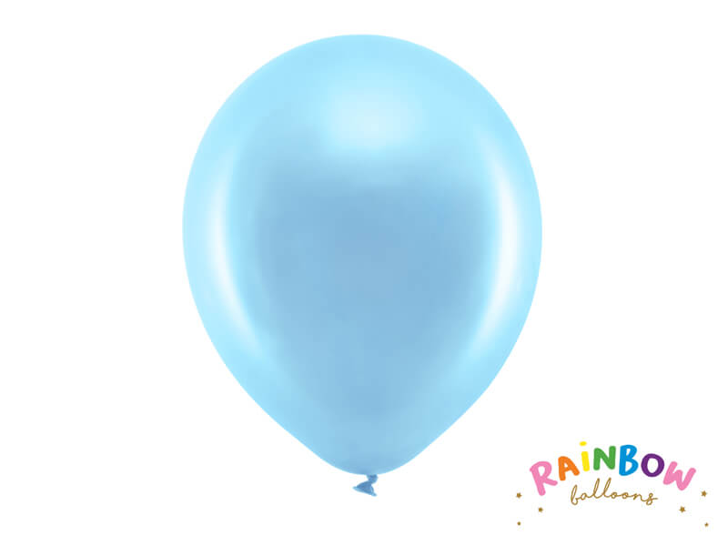 BALLONGER | 10-pack | Ljusblå metallic