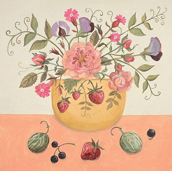 Catriona Hall : Summer fruits and flowers - kort med kuvert