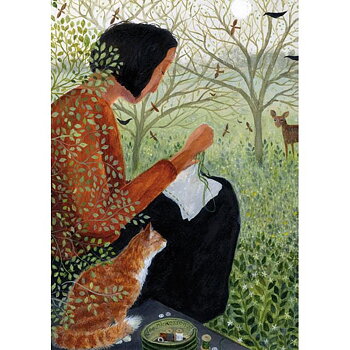 Dee Nickerson : Sewing on the step - Kort med kuvert