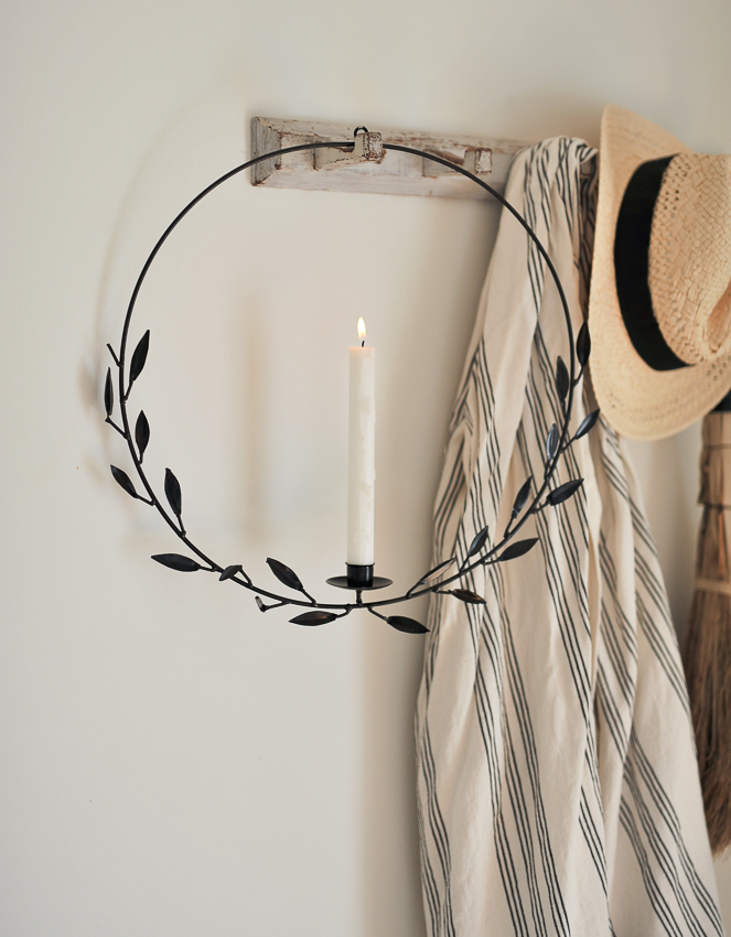 Hängande ljusstake - Ljusring inkl. krok - Smide - Svart - 2