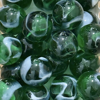Spelkula Marmorerad Glas Grön 25 mm