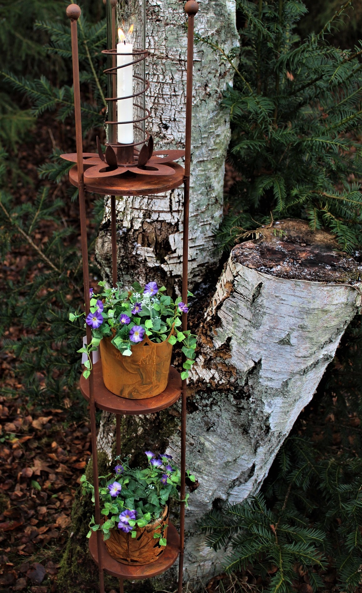 Shelf with 3 shelves - Garden shelf - Rust - 139 cm - 2