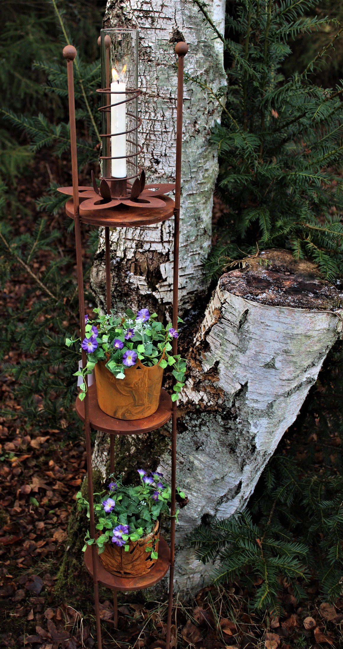 Shelf with 3 shelves - Garden shelf - Rust - 139 cm - 4