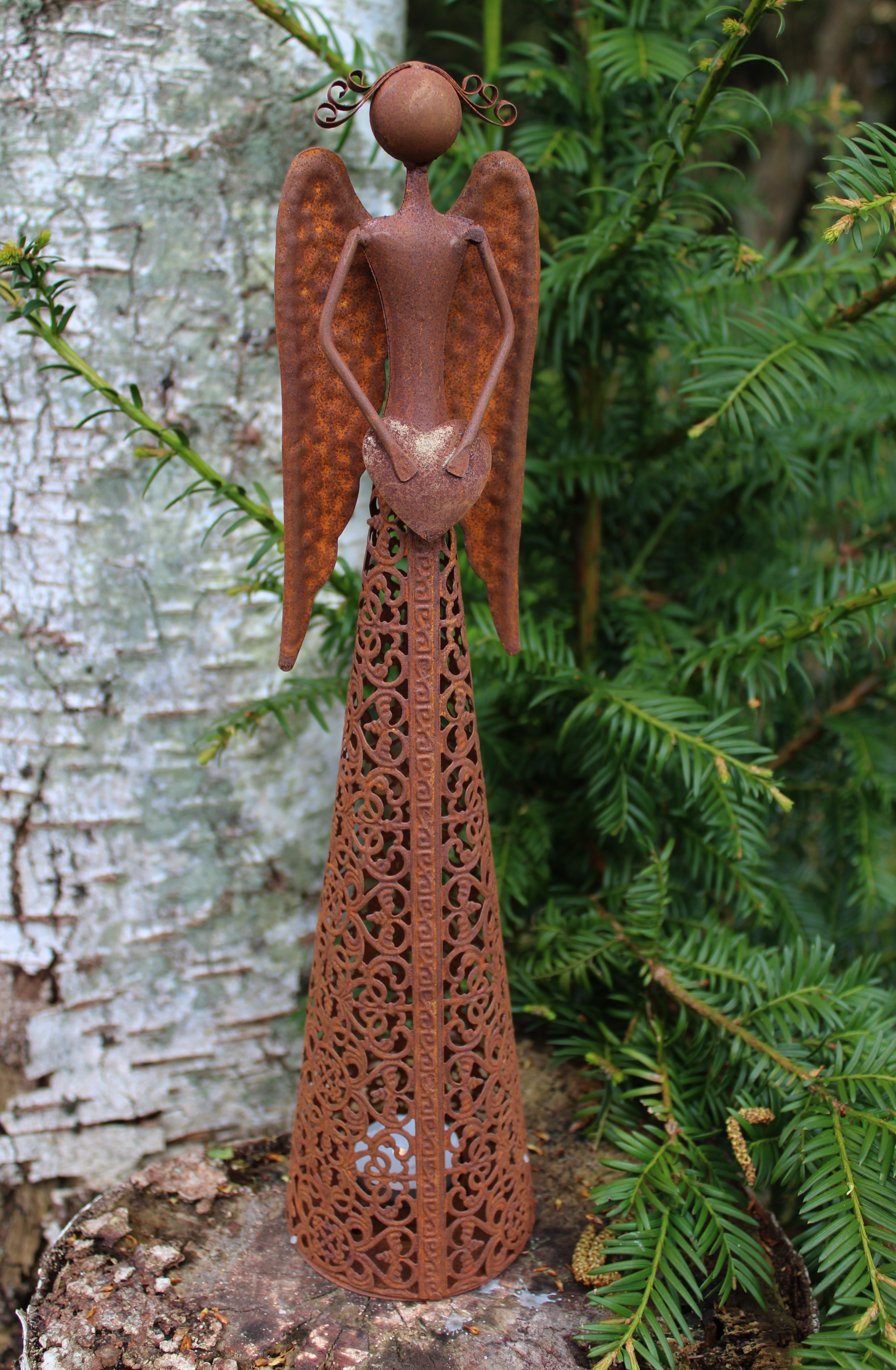 Mellan Ängel - Ljusstake - Rost - 40 cm - 2