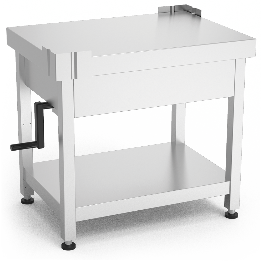 Stainless steel table with lifting system