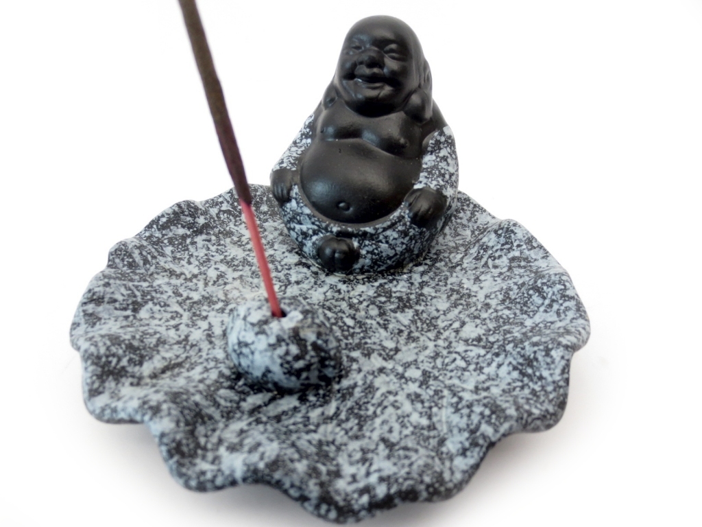 Buddha Rökelsebrännare i Keramik - Blå/Svart