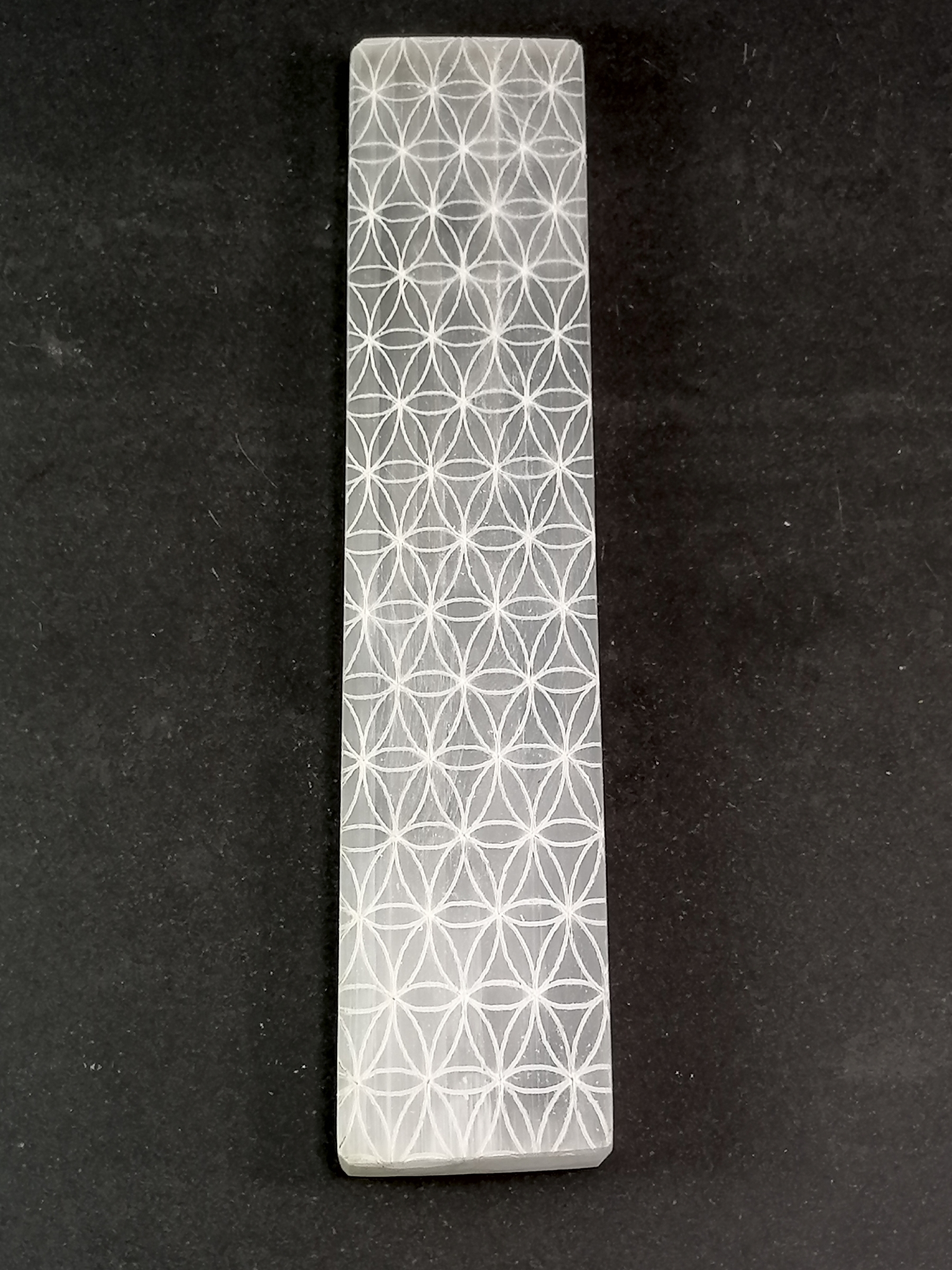 Livets Blomma Selenit laddningsplatta  - 18x4cm