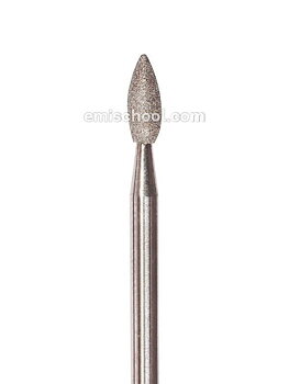 Drop-shaped diamond coated rotary file 2,7 mm, Fine abrasiveness