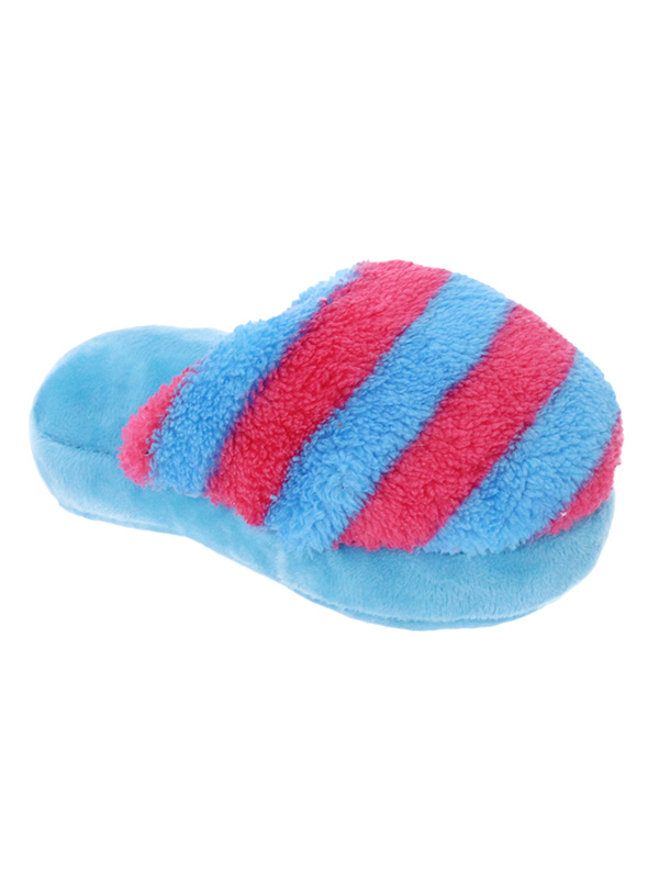 Urban Pup Hundleksak Randig Toffel Med Pip 16x9cm Blå/Fuschia 