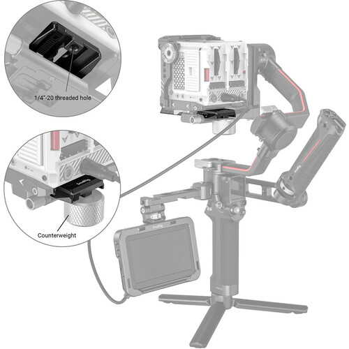 SmallRig Manfrotto-Style Quick Release Plate for DJI RS 2/RSC 2/Ronin-S Gimbal 3158 - 5