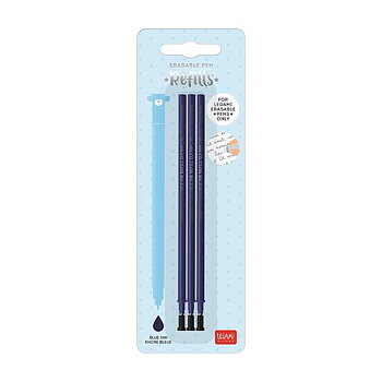 Erasable : Refill till gelpennor från Legami i 3-pack - Blått bläck