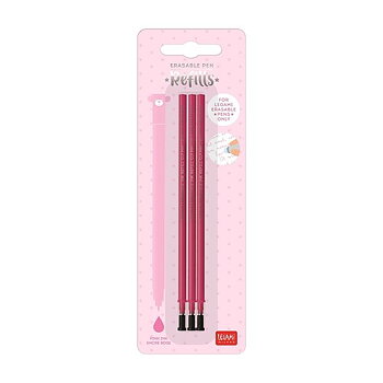 Erasable : Refill till gelpennor från Legami i 3-pack - Rosa bläck