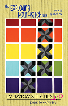 Mönster: Exploding 4 Patch - quilt, ca 60" x 80"