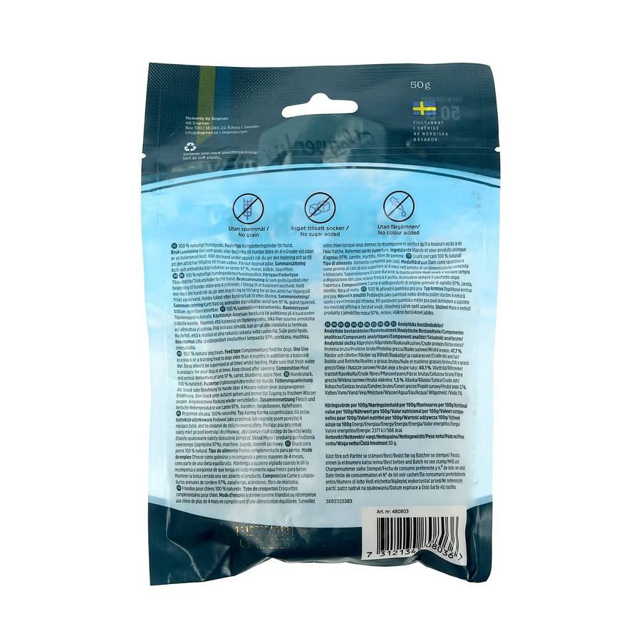 Dogman Freeze-Dried Lamb Treats 50 g - 2