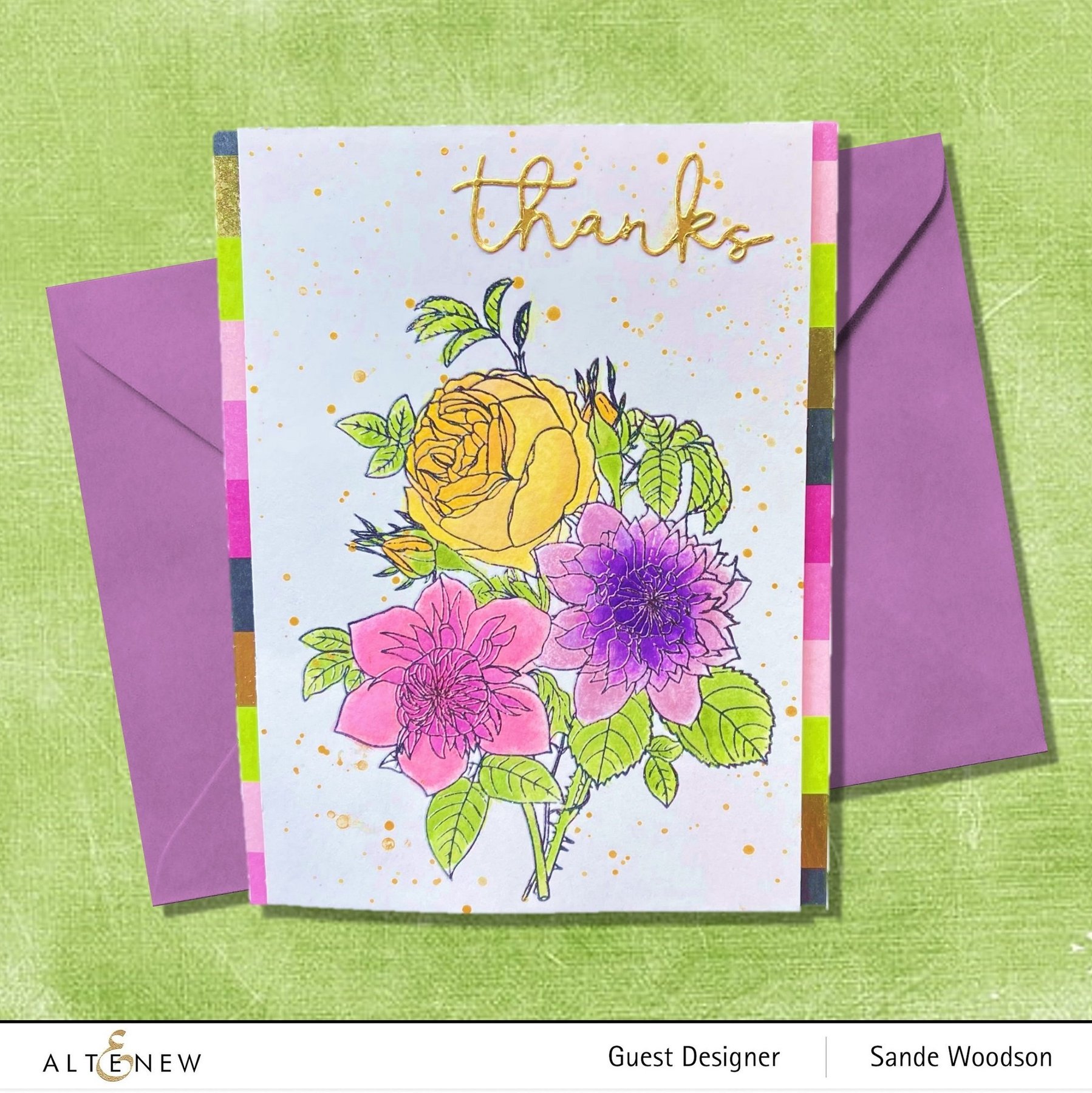 ALTENEW -Paint-A-Flower: Clematis Josephine Outline Stamp Set - 10