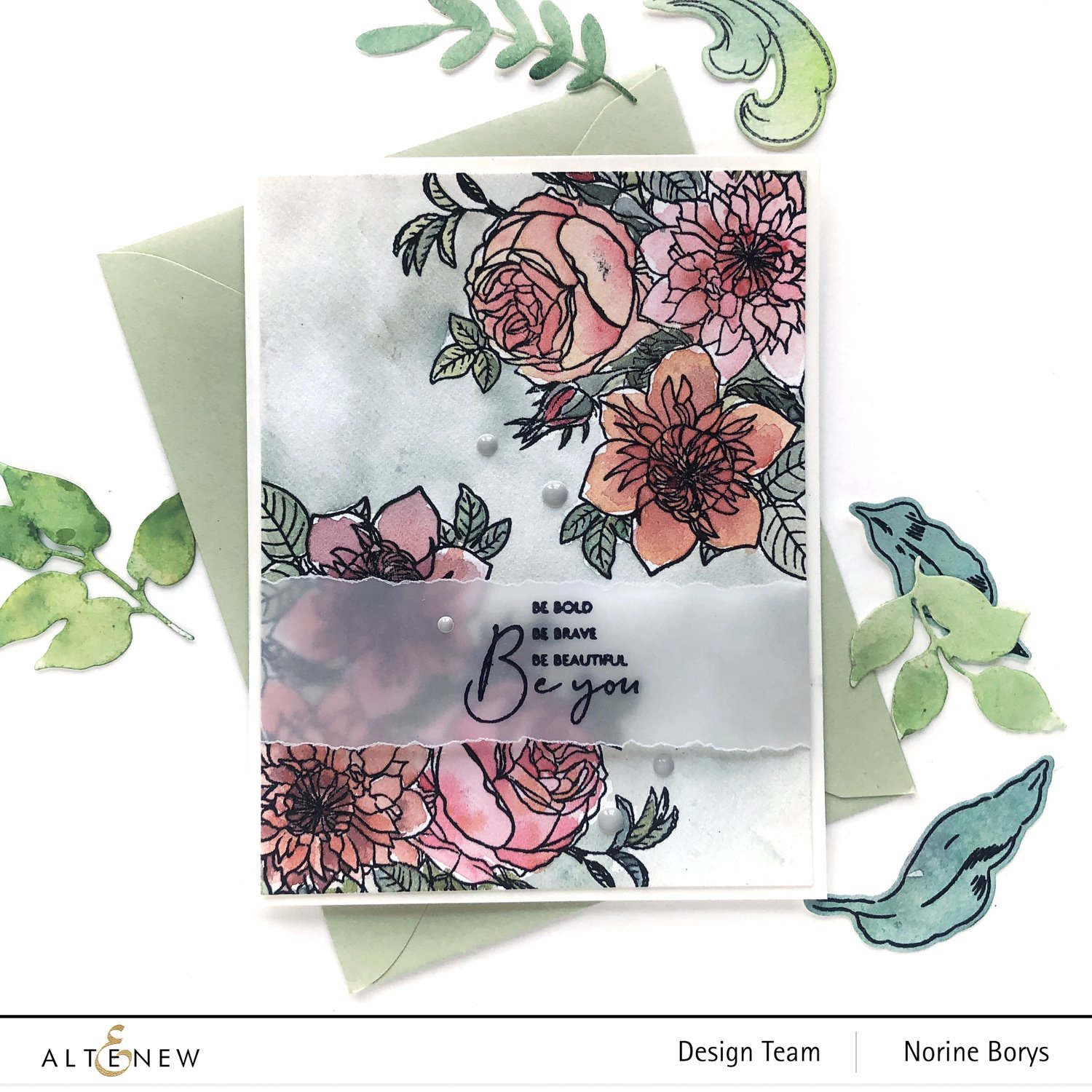 ALTENEW -Paint-A-Flower: Clematis Josephine Outline Stamp Set - 13
