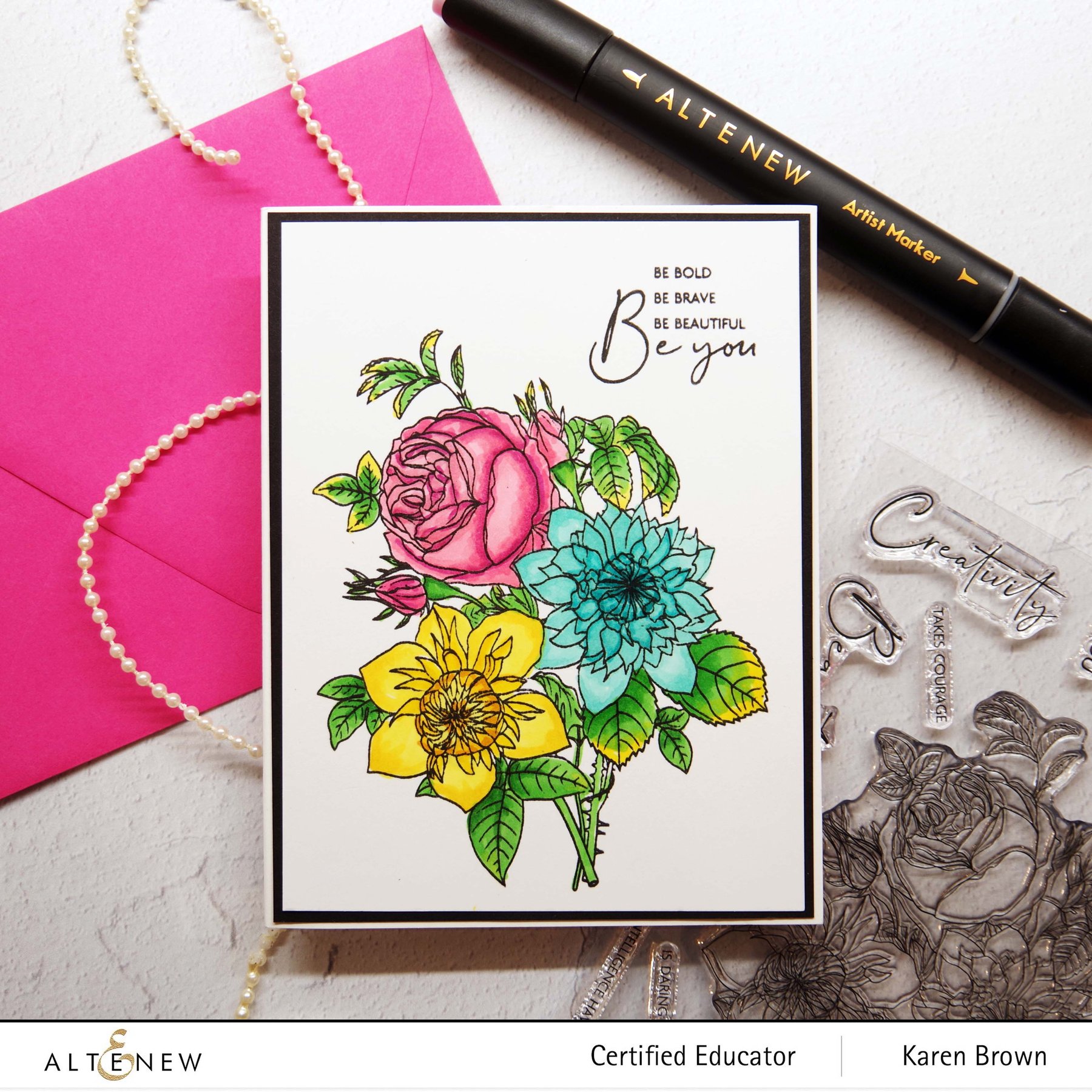 ALTENEW -Paint-A-Flower: Clematis Josephine Outline Stamp Set - 18