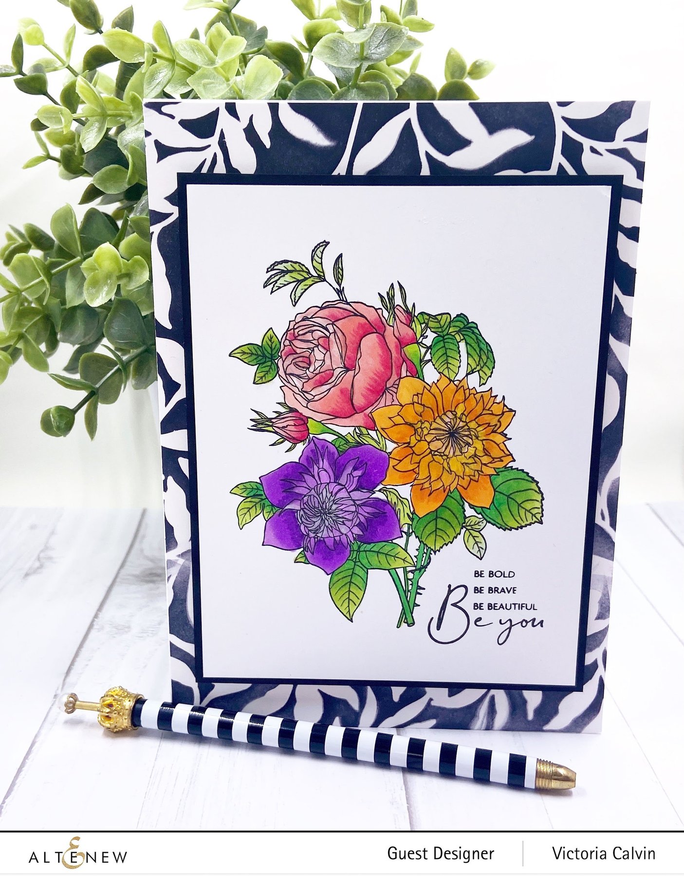ALTENEW -Paint-A-Flower: Clematis Josephine Outline Stamp Set - 3
