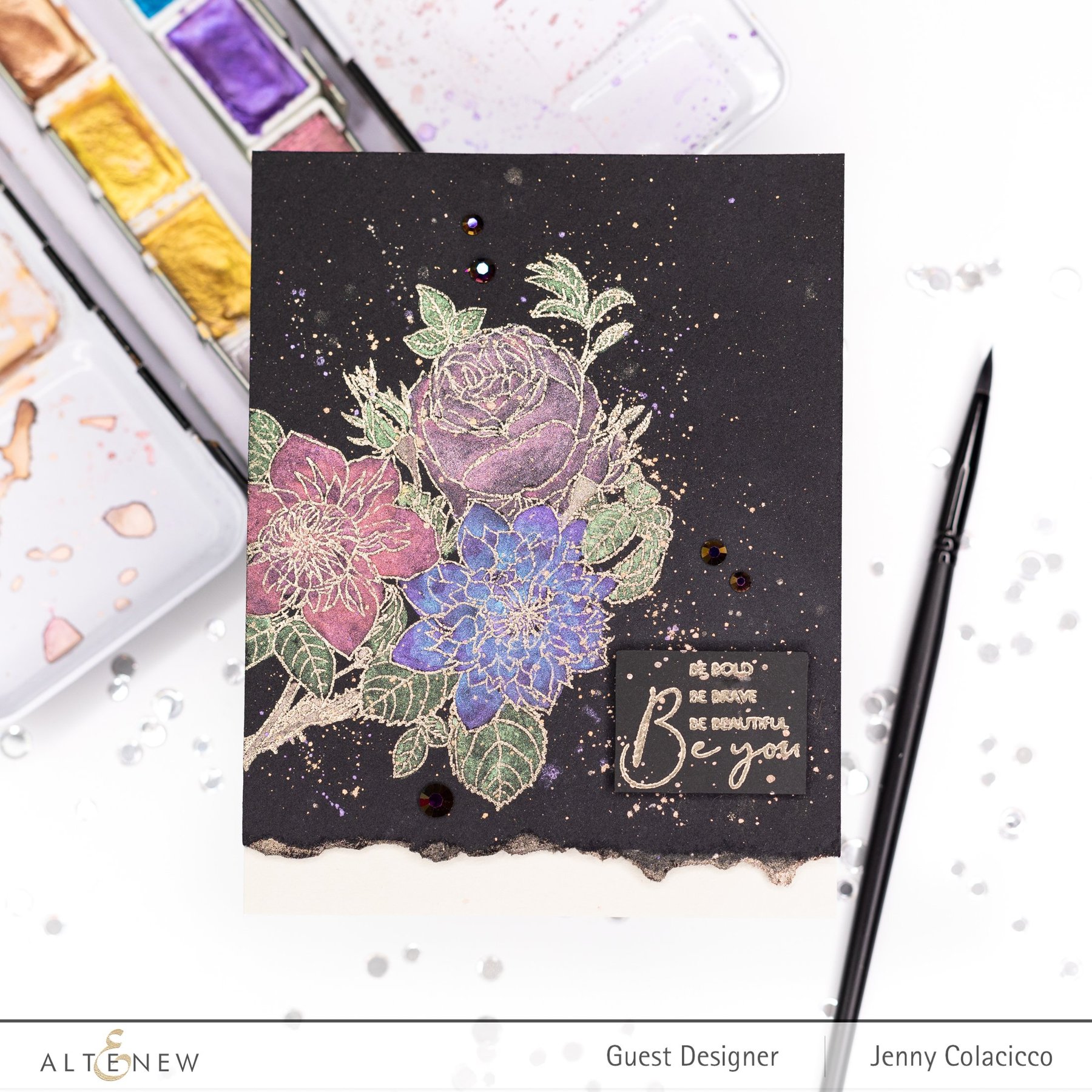 ALTENEW -Paint-A-Flower: Clematis Josephine Outline Stamp Set - 20