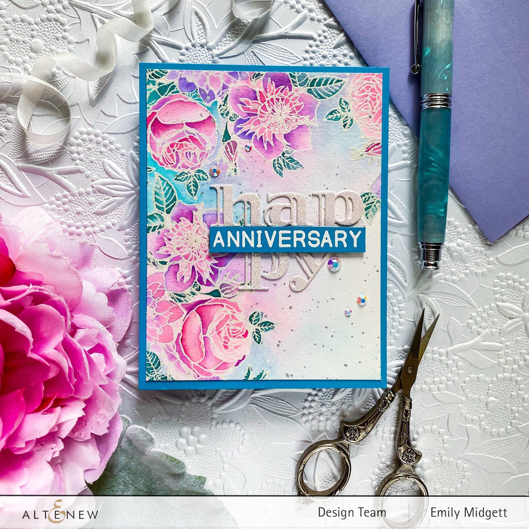 ALTENEW -Paint-A-Flower: Clematis Josephine Outline Stamp Set - 21